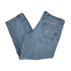 Saddlebred Mens Jeans 38x32 Blue Classic Straight Fit Distressed Denim Jeans